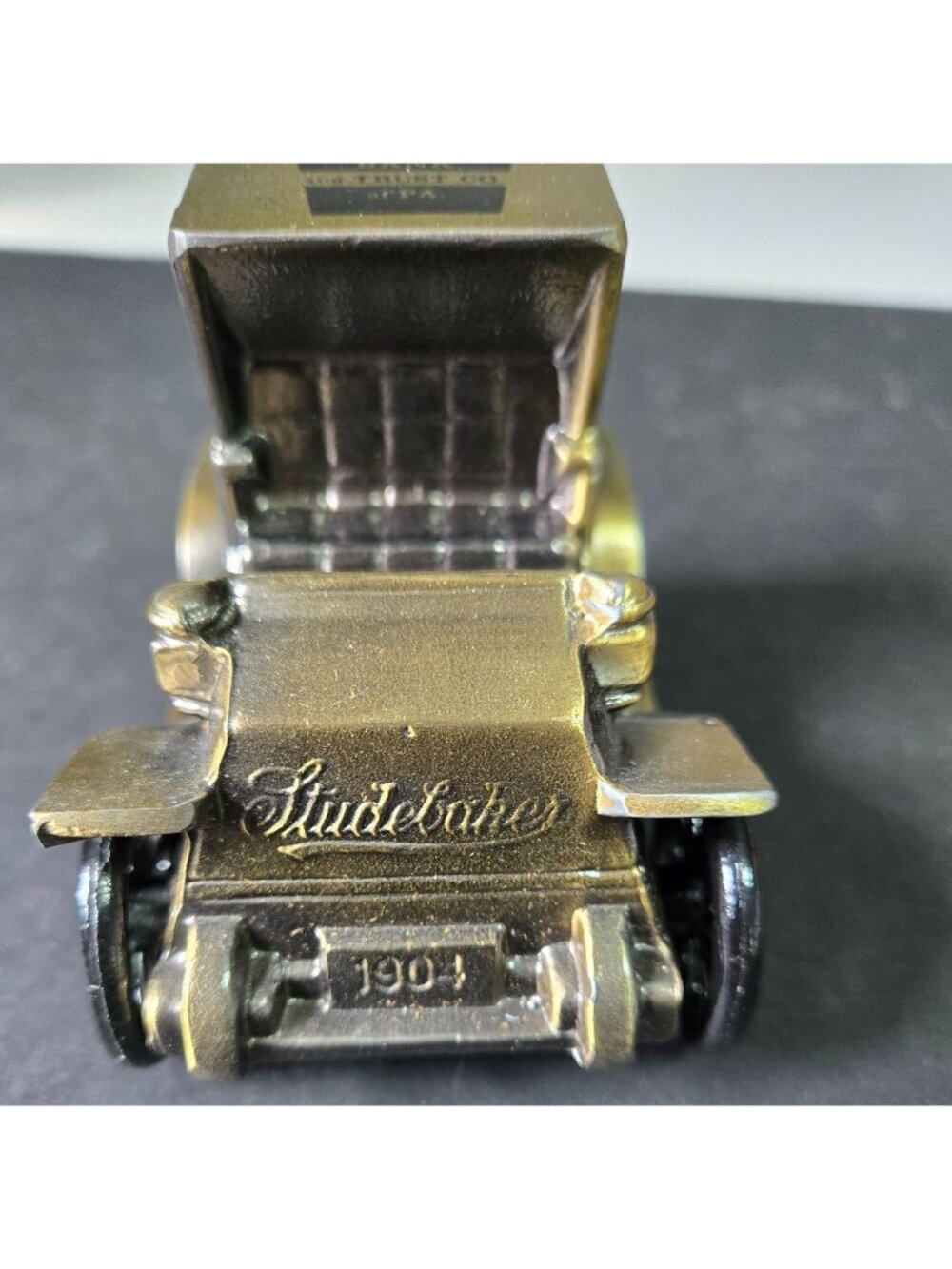 Banthrico Metal Coin Bank 1904 Studebaker 5 Inches Long 3.525 Inches Tall 2.75 I